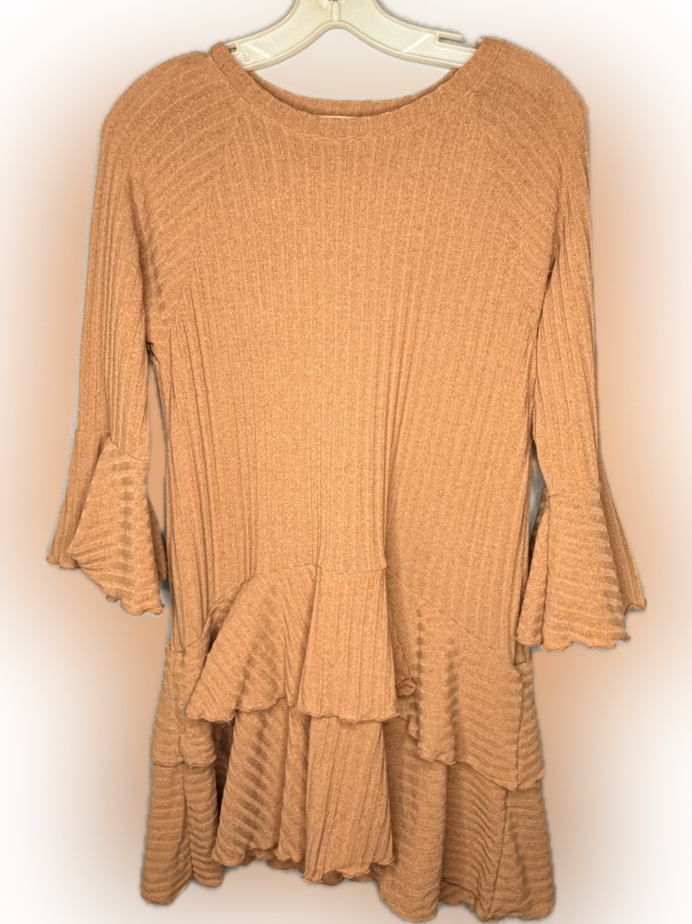 Charmed Hearts Linen Blend Ribbed Sweater Dress